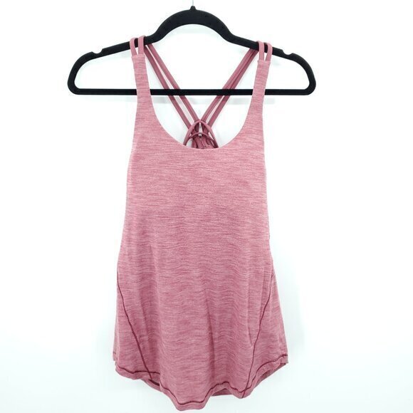 Lululemon Moment To Movement 2-In-1 Tank Size 6 Heathered Cherry Tint (Pink) - Picture 2 of 11